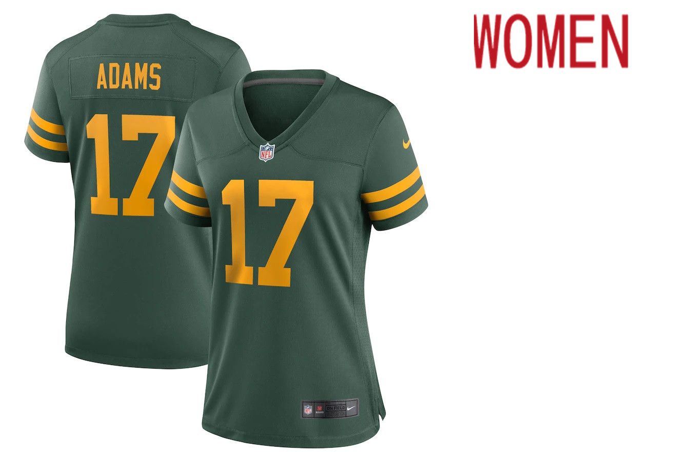 Women Green Bay Packers #17 Davante Adams Nike Green Alternate Game Player NFL Jersey